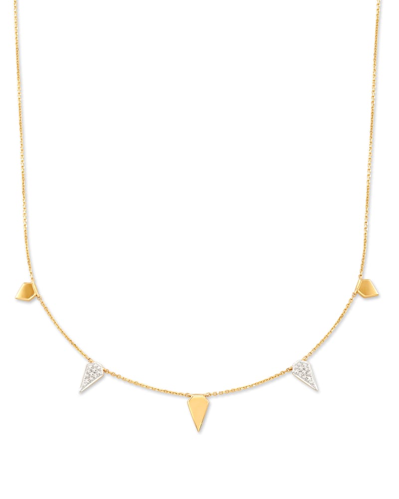 Mina 14k Yellow Gold Strand Necklace in White Diamond image number 2